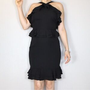 Gianni Bini Dress Black Ruffle Peplum